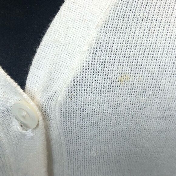 Trina Turk cream cardigan scalloped hem sweater - Picture 9 of 12